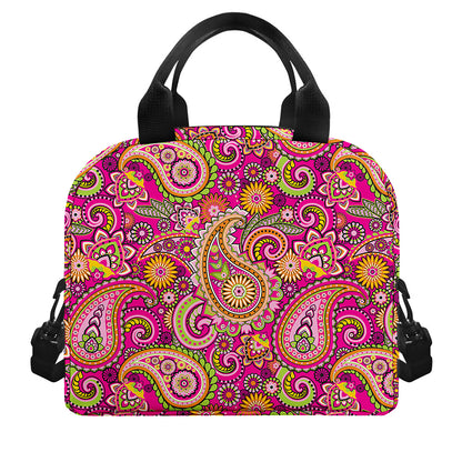 Retro Paisley Pattern Print Insulated Lunch Bag