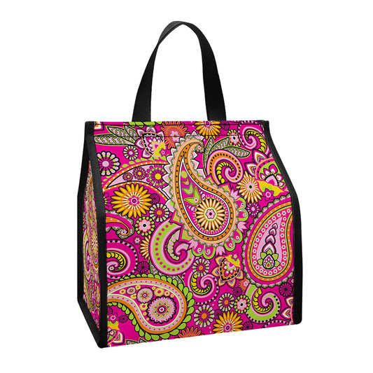 Retro Paisley Pattern Print Insulated Lunch Tote