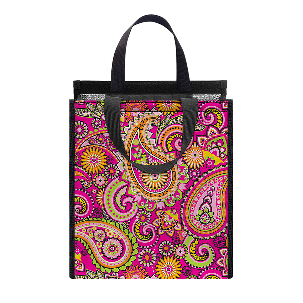Retro Paisley Pattern Print Insulated Lunch Tote