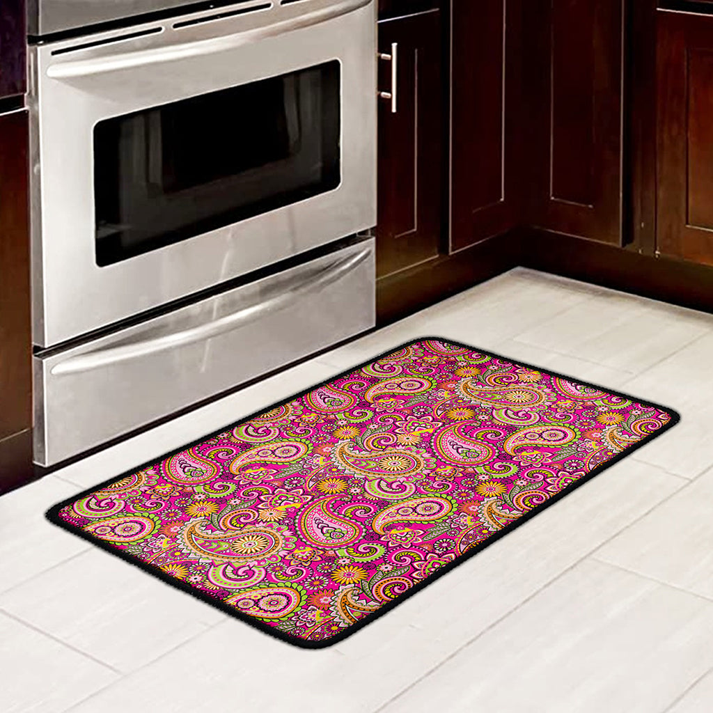 Retro Paisley Pattern Print Kitchen Mat