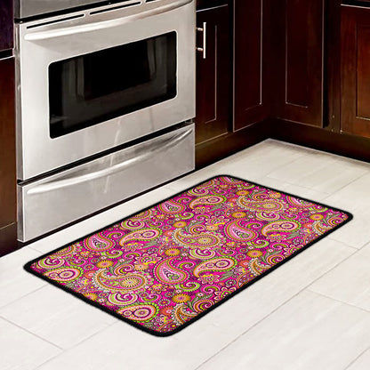 Retro Paisley Pattern Print Kitchen Mat