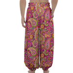 Retro Paisley Pattern Print Lantern Pants