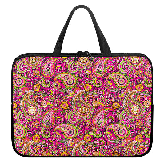 Retro Paisley Pattern Print Laptop Sleeve With Handle