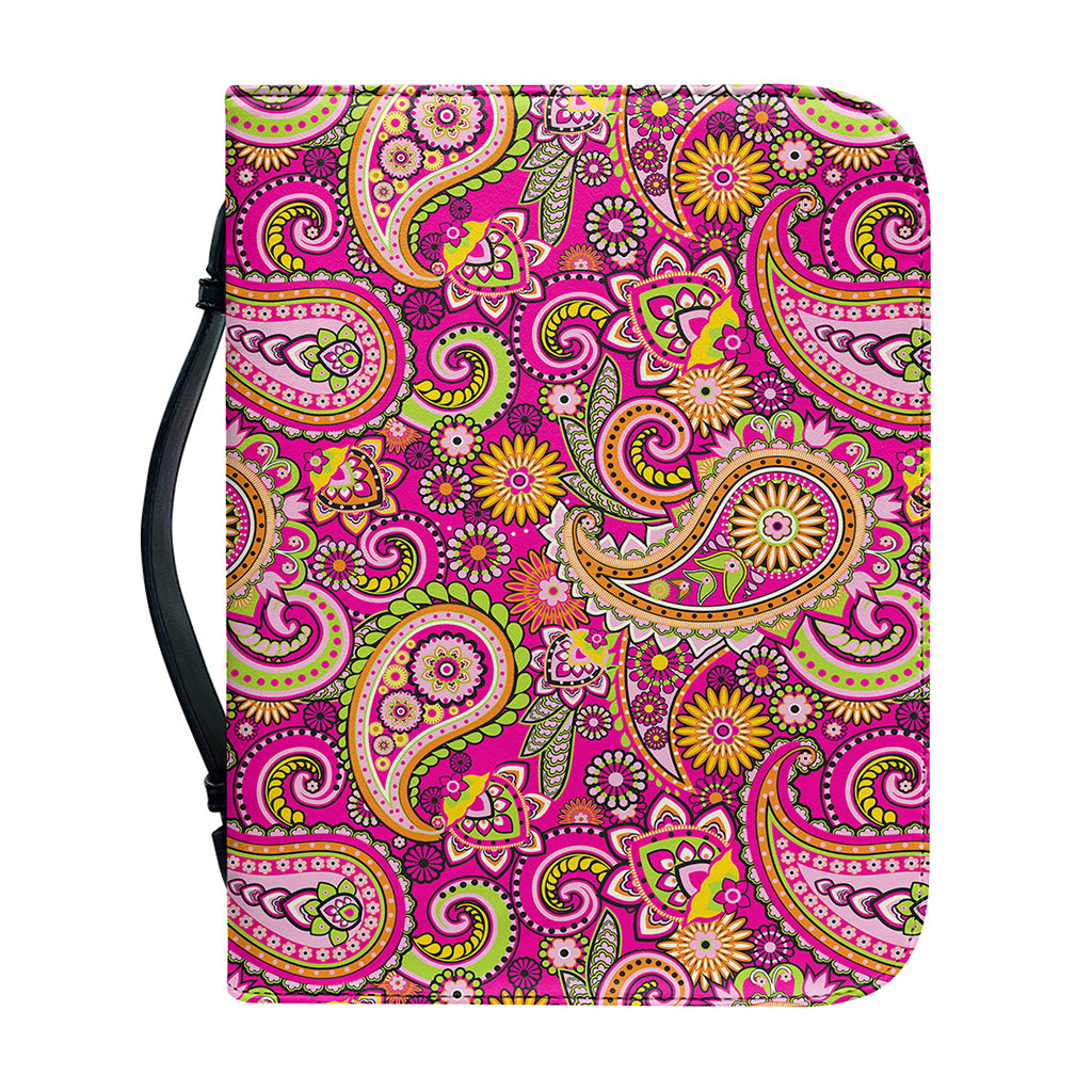 Retro Paisley Pattern Print Leather Bible Cover
