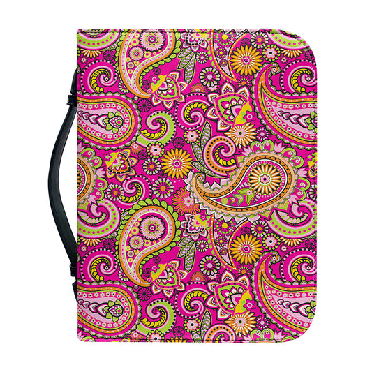 Retro Paisley Pattern Print Leather Bible Cover