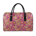 Retro Paisley Pattern Print Leather Duffel Bag