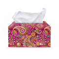 Retro Paisley Pattern Print Leather Tissue Box Cover
