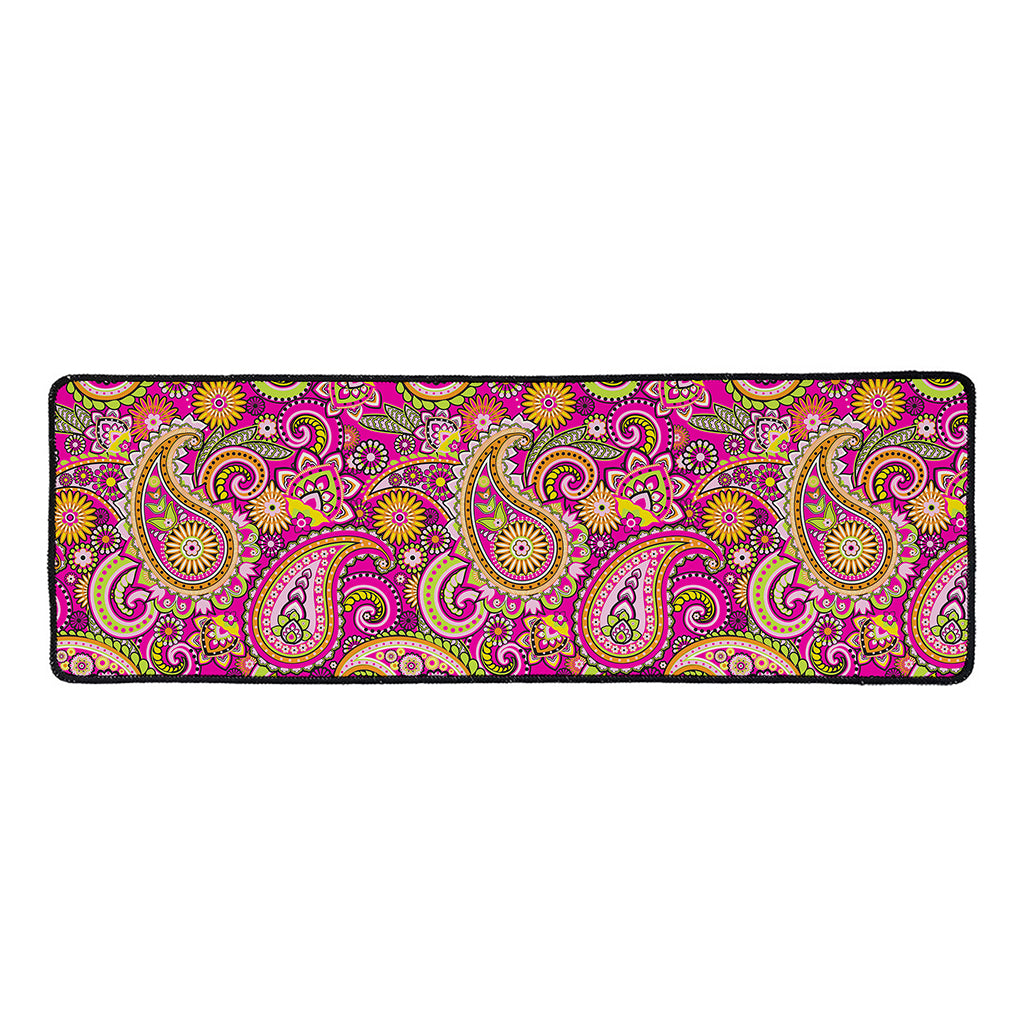 Retro Paisley Pattern Print Long Kitchen Mat