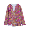 Retro Paisley Pattern Print Long Sleeve Short Coat