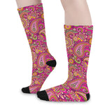 Retro Paisley Pattern Print Long Socks