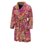 Retro Paisley Pattern Print Men's Bathrobe