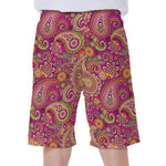 Retro Paisley Pattern Print Men's Beach Shorts