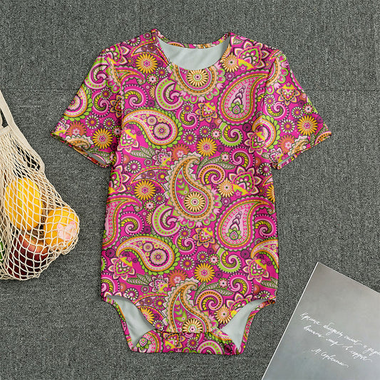 Retro Paisley Pattern Print Men's Bodysuit
