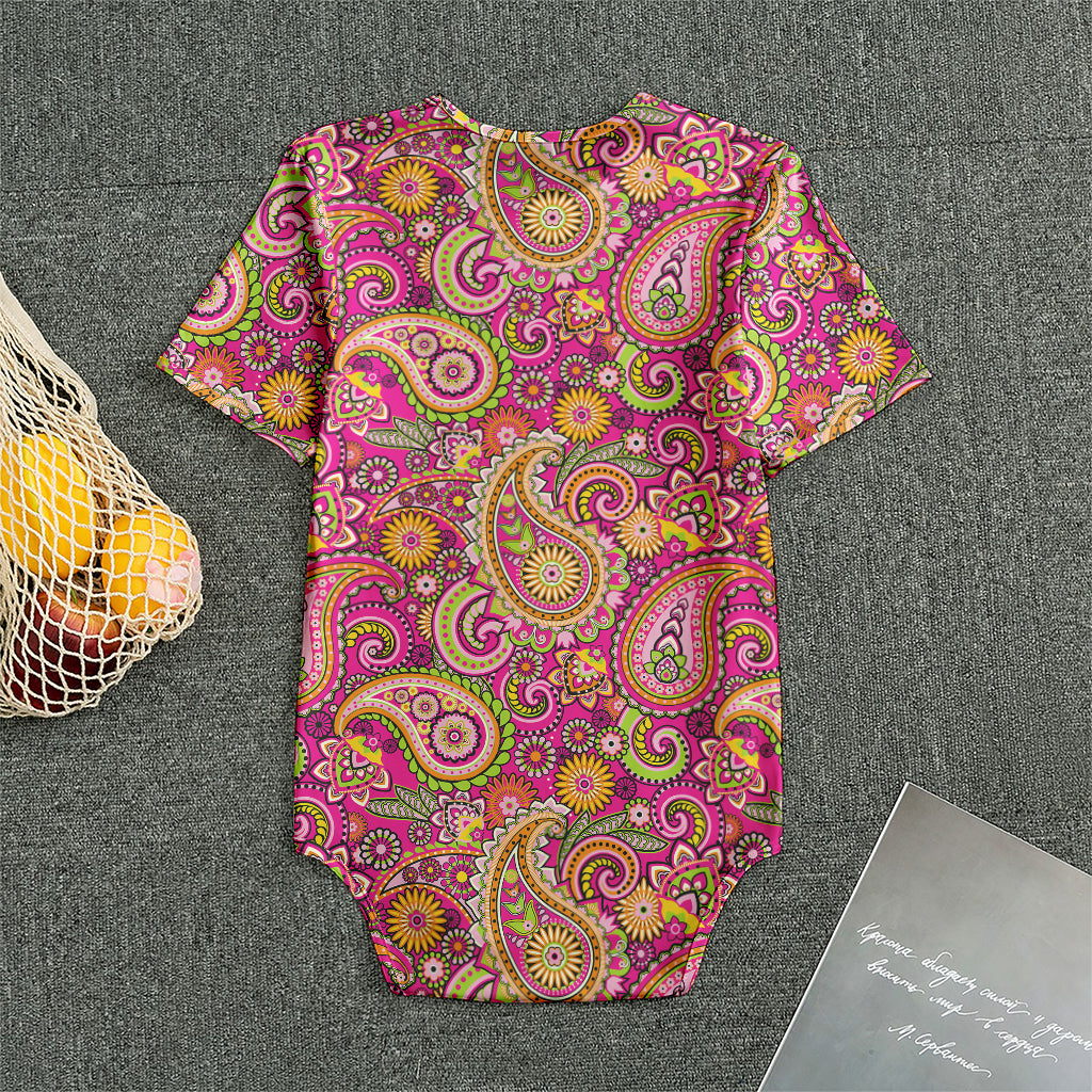 Retro Paisley Pattern Print Men's Bodysuit