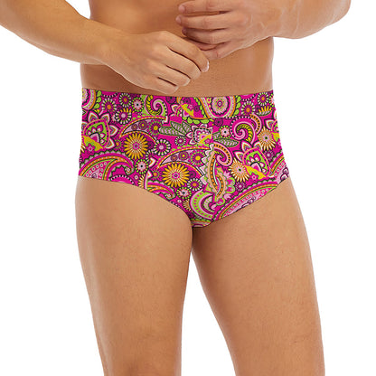 Retro Paisley Pattern Print Men's Briefs