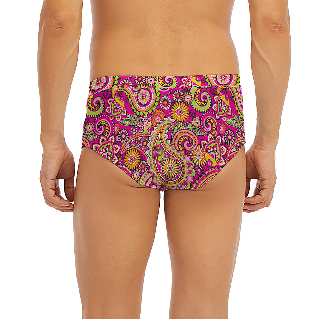 Retro Paisley Pattern Print Men's Briefs