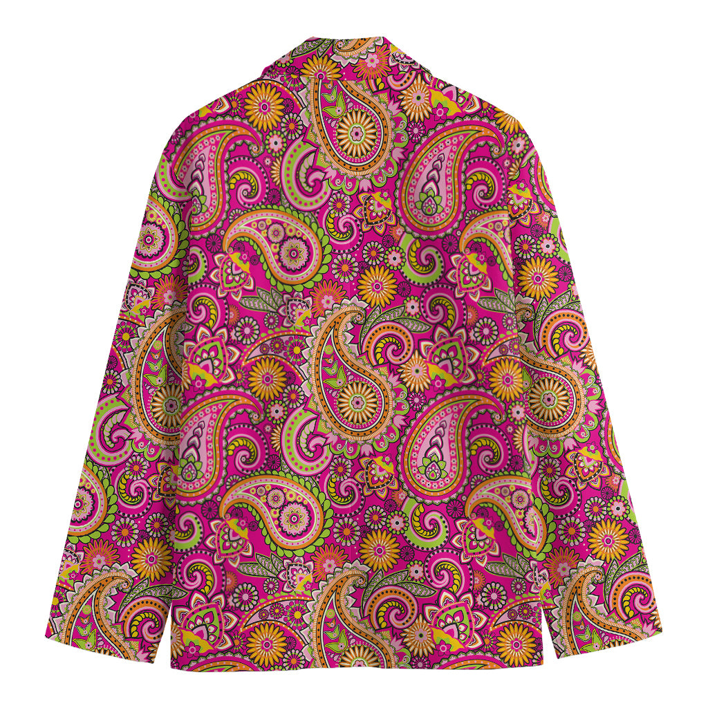 Retro Paisley Pattern Print Men's Cotton Blazer