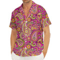 Retro Paisley Pattern Print Men's Deep V-Neck Shirt