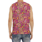 Retro Paisley Pattern Print Men's Fitness Tank Top
