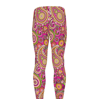 Retro Paisley Pattern Print Men's leggings