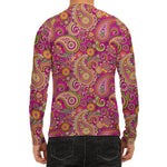 Retro Paisley Pattern Print Men's Long Sleeve Rash Guard