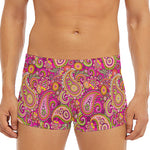 Retro Paisley Pattern Print Men's Short Boxer Briefs