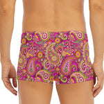 Retro Paisley Pattern Print Men's Short Boxer Briefs