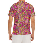 Retro Paisley Pattern Print Men's Short Sleeve Rash Guard