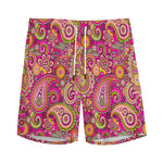 Retro Paisley Pattern Print Men's Sports Shorts