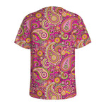 Retro Paisley Pattern Print Men's Sports T-Shirt