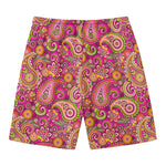 Retro Paisley Pattern Print Men's Swim Trunks