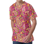 Retro Paisley Pattern Print Men's Velvet T-Shirt