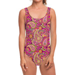 Retro Paisley Pattern Print One Piece Swimsuit