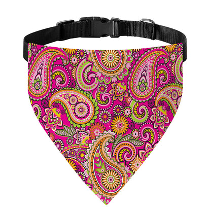 Retro Paisley Pattern Print Over The Collar Dog Bandana