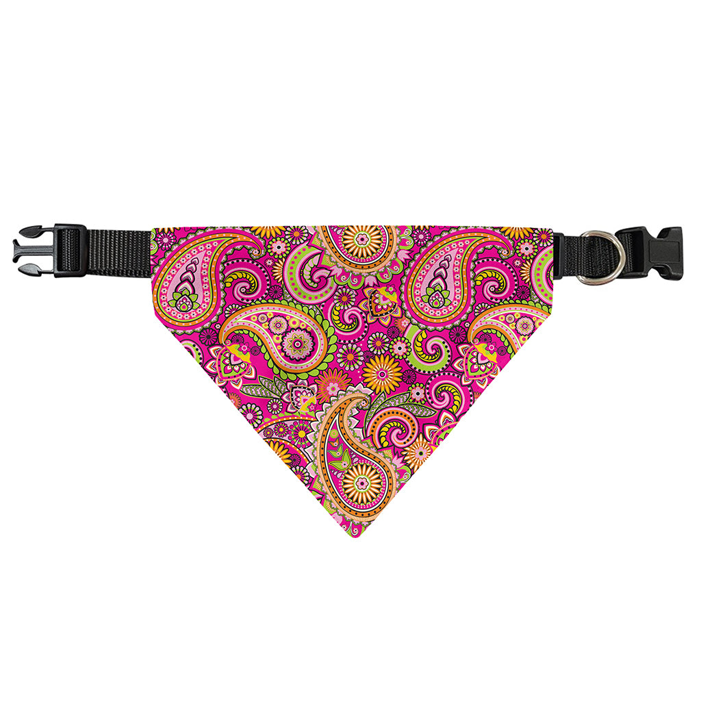 Retro Paisley Pattern Print Over The Collar Dog Bandana
