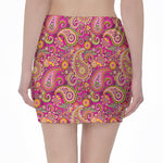 Retro Paisley Pattern Print Pencil Mini Skirt