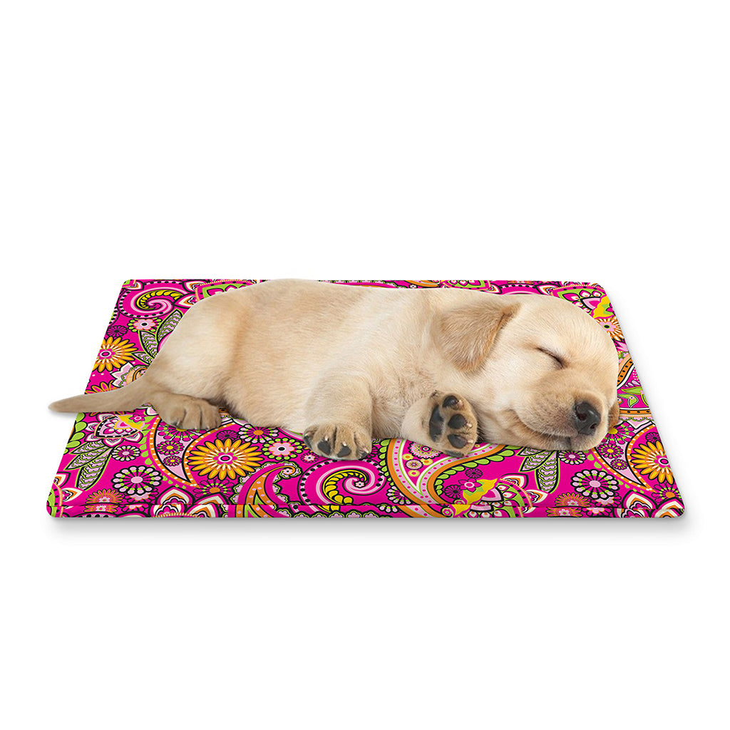 Retro Paisley Pattern Print Pet Cooling Mat Cover