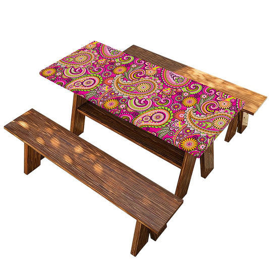 Retro Paisley Pattern Print Picnic Table Cover