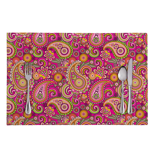 Retro Paisley Pattern Print Placemat