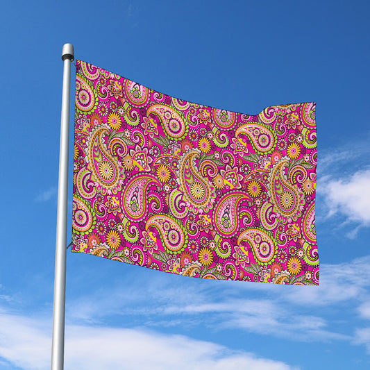 Retro Paisley Pattern Print Polyester Flag
