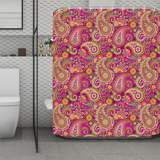 Retro Paisley Pattern Print Polyester Shower Curtain