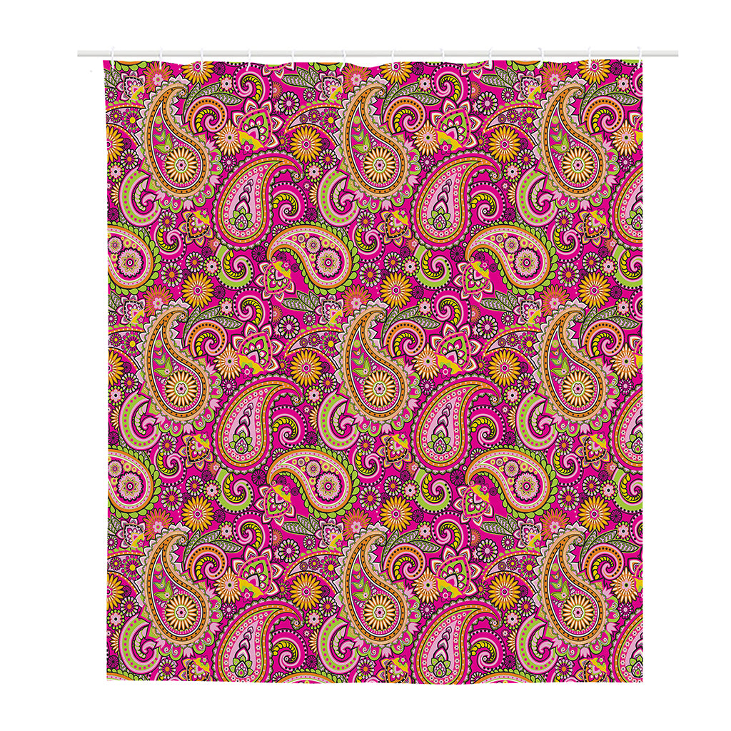 Retro Paisley Pattern Print Polyester Shower Curtain