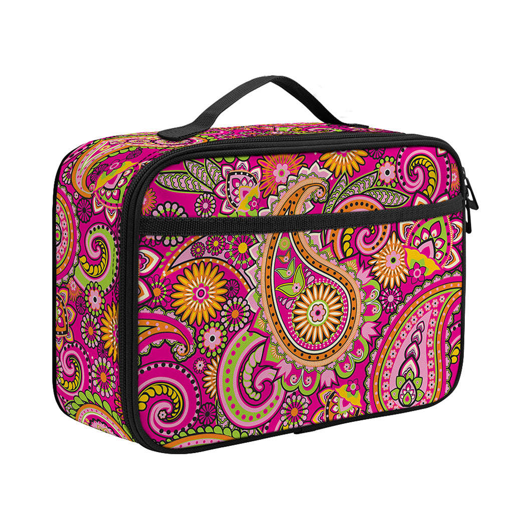 Retro Paisley Pattern Print Portable Lunch Bag