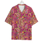 Retro Paisley Pattern Print Rayon Hawaiian Shirt