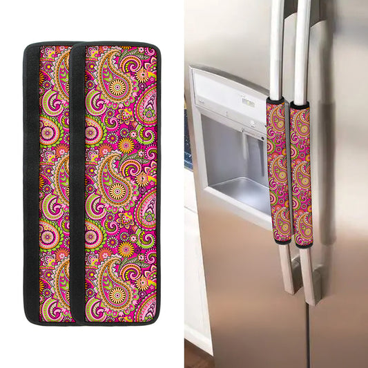 Retro Paisley Pattern Print Refrigerator Handle Covers