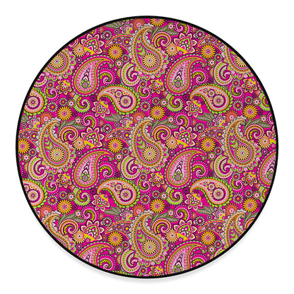 Retro Paisley Pattern Print Round Floor Mat