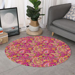 Retro Paisley Pattern Print Round Rug