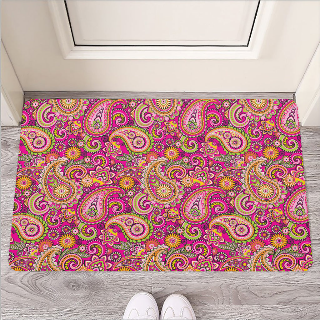 Retro Paisley Pattern Print Rubber Doormat