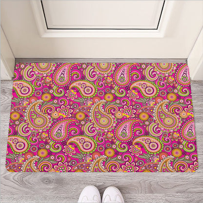 Retro Paisley Pattern Print Rubber Doormat
