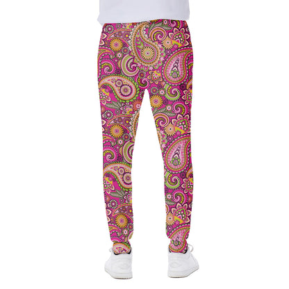 Retro Paisley Pattern Print Scuba Joggers